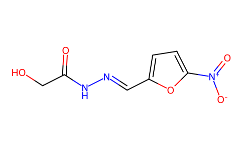 Glycolic acid, (5-nitrofurfurylidene)hydrazide 89792-34-7